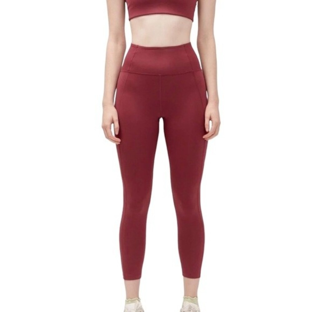 Girlfriend Collective Athletic Leggings Burgundy Recycled Fabric Women’s Size XS